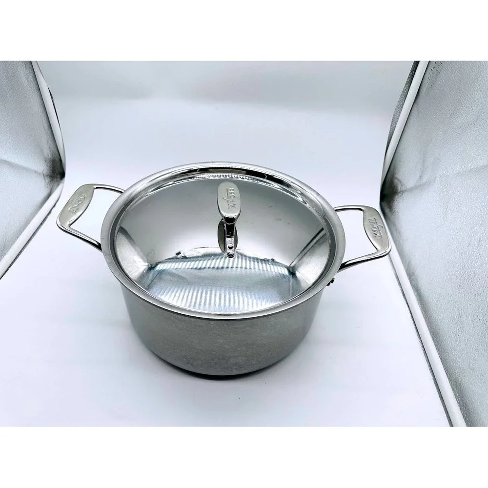 All-Clad Stainless Steel 8 Quart Stockpot with Lid Tri-Ply Bonded Induction USA